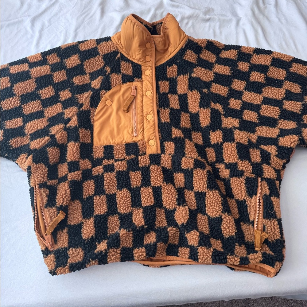 Free people movement jacket in toasted coconut, size medium.